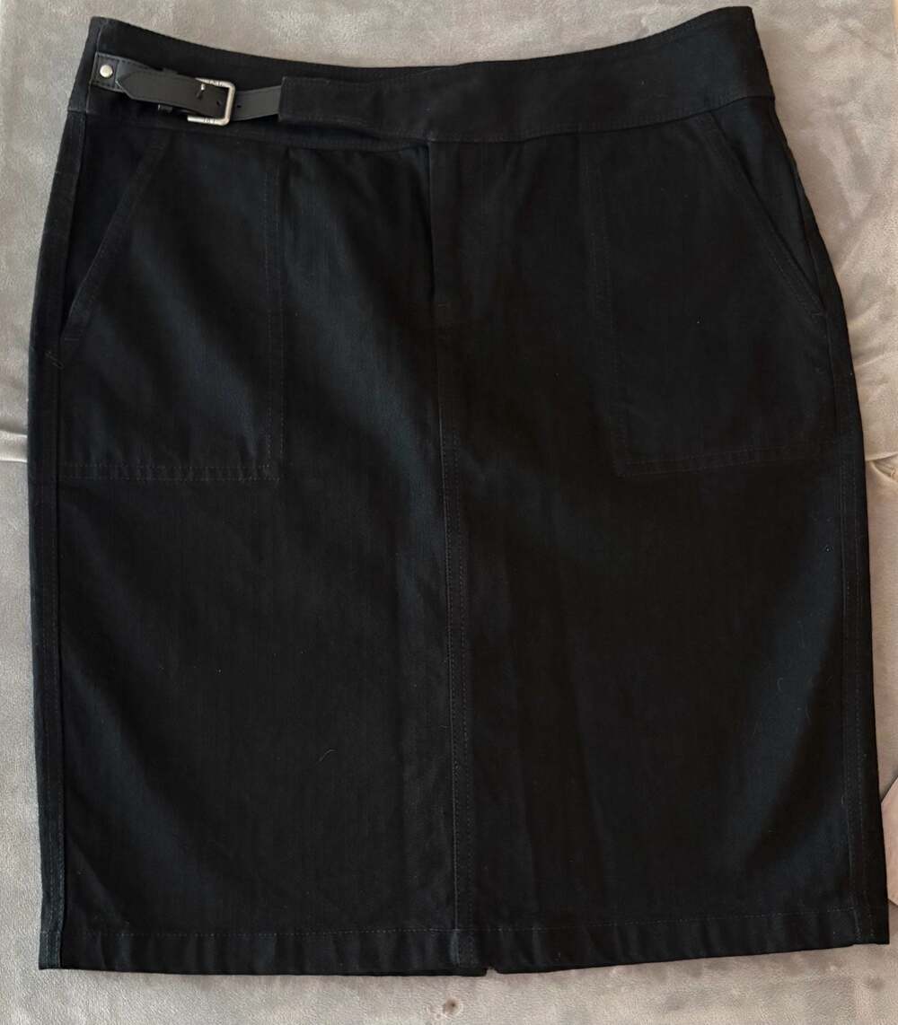 Lauren Ralph Lauren Womens Black Knee Length Denim Skirt Size 6